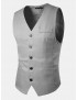 Casual Formal Business Slim Fit Multi Pockets Fashion Pure Color Suit Vest for Men